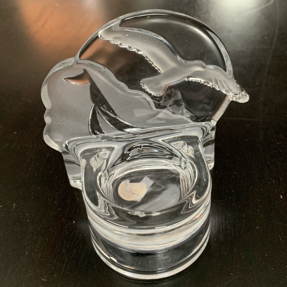 PartyLite Glass Bird Boat Tea Light Candle Holder - Picture 3 of 5